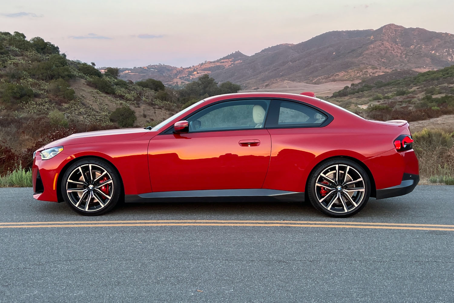 2022 BMW 230i Coupe, red, side view