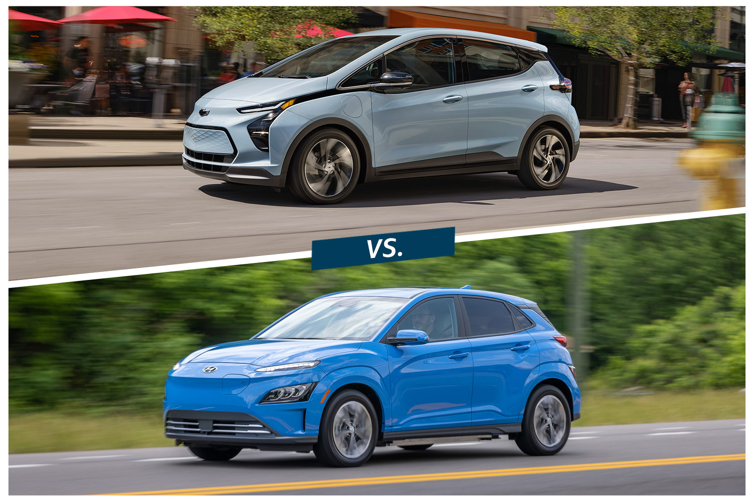 Compared 2023 Chevrolet Bolt EV vs 2023 Hyundai Kona Electric