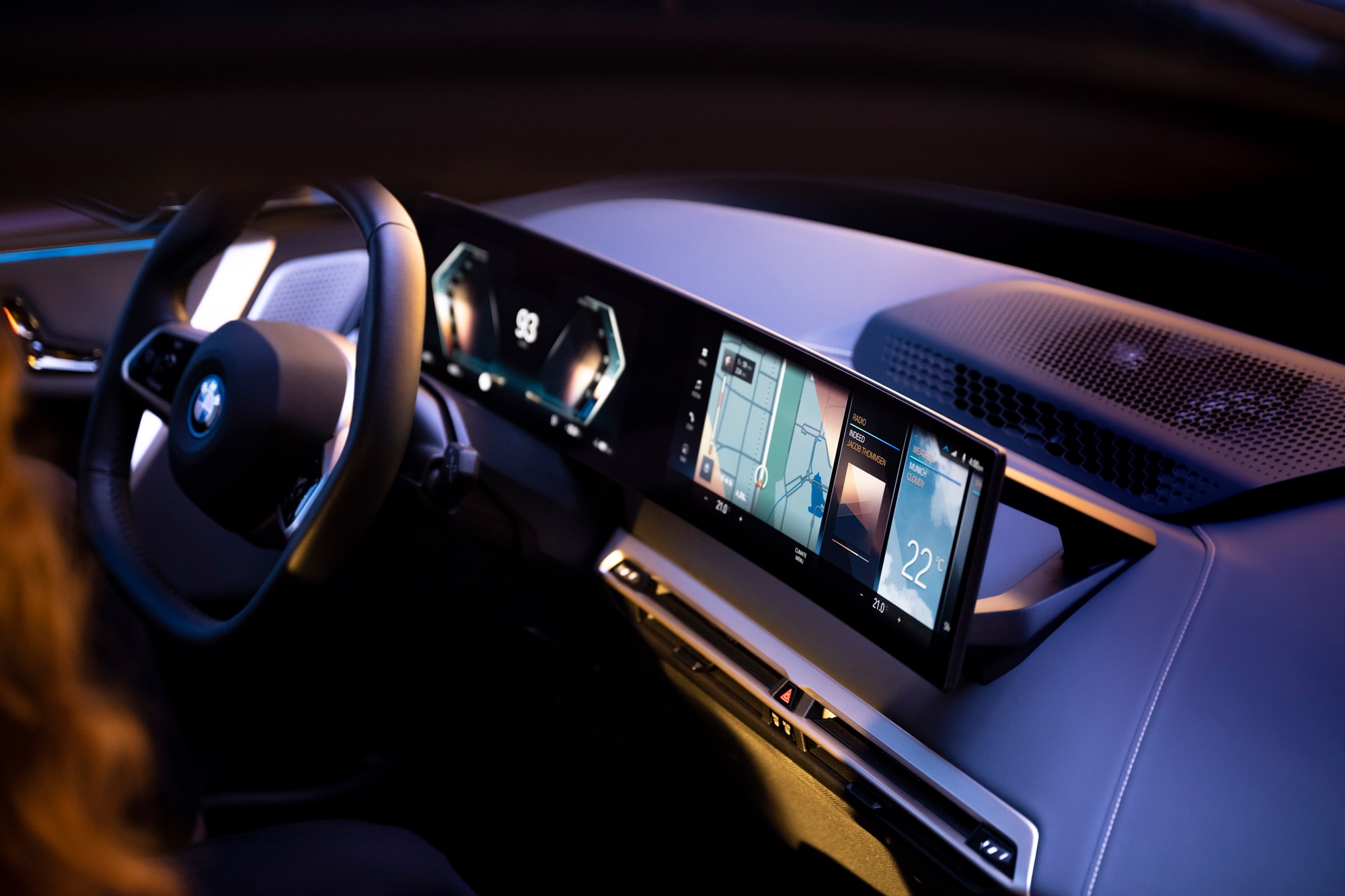 BMW dashboard displaying BMW iDrive and infotainment system
