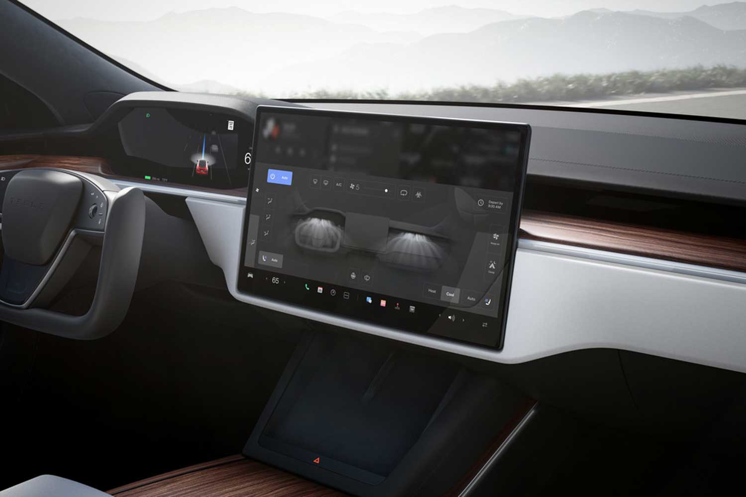 Alt text: 2023 Tesla model S infotainment screen
