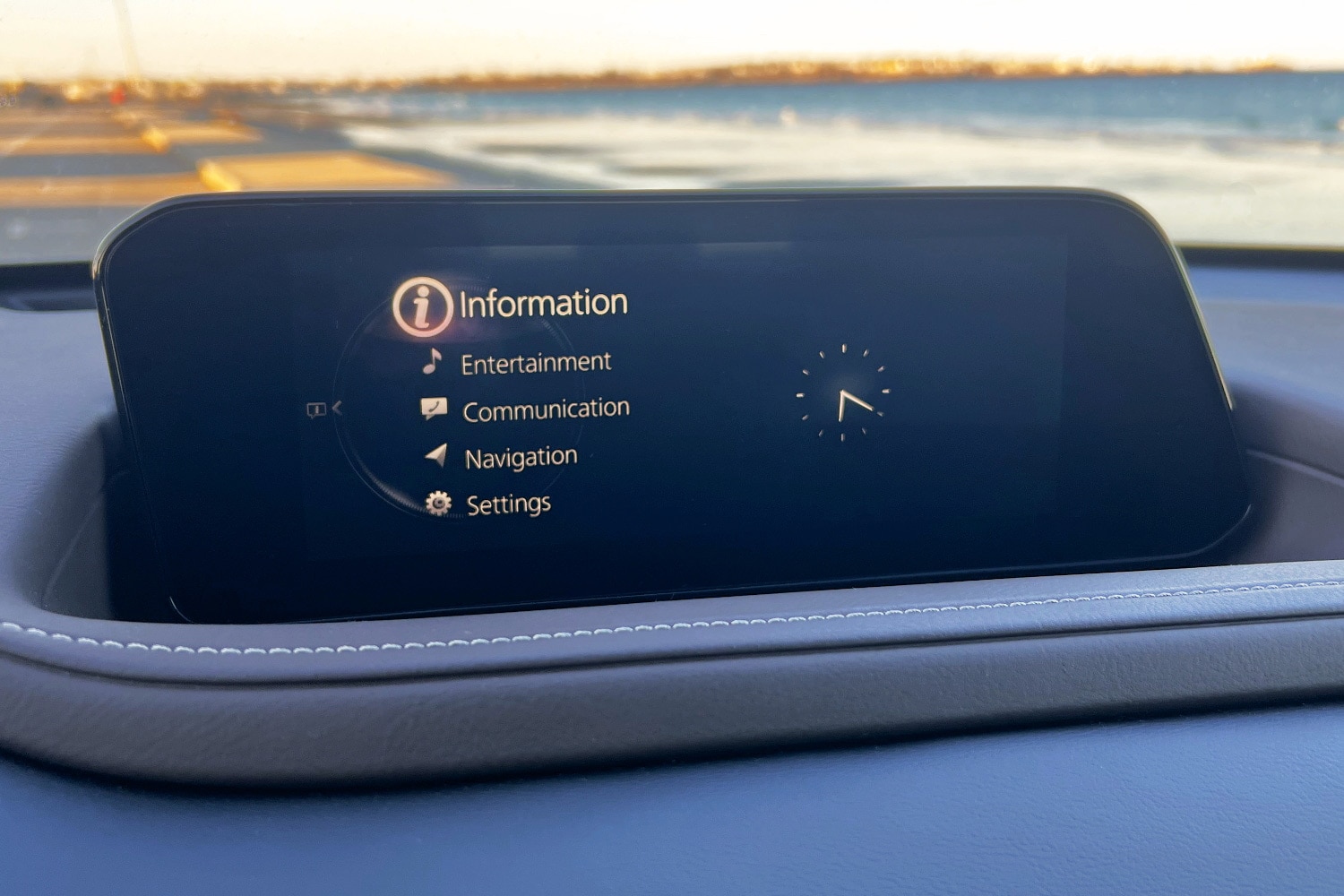 The infotainment screen in a Mazda CX-30.