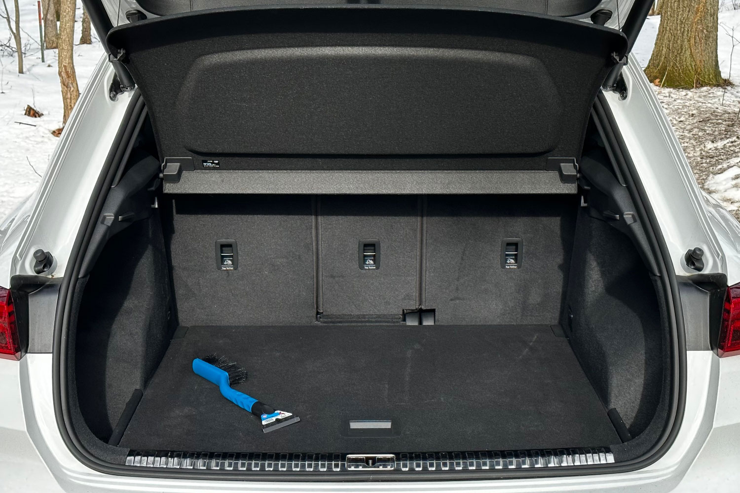 The cargo space of an Audi Q3.