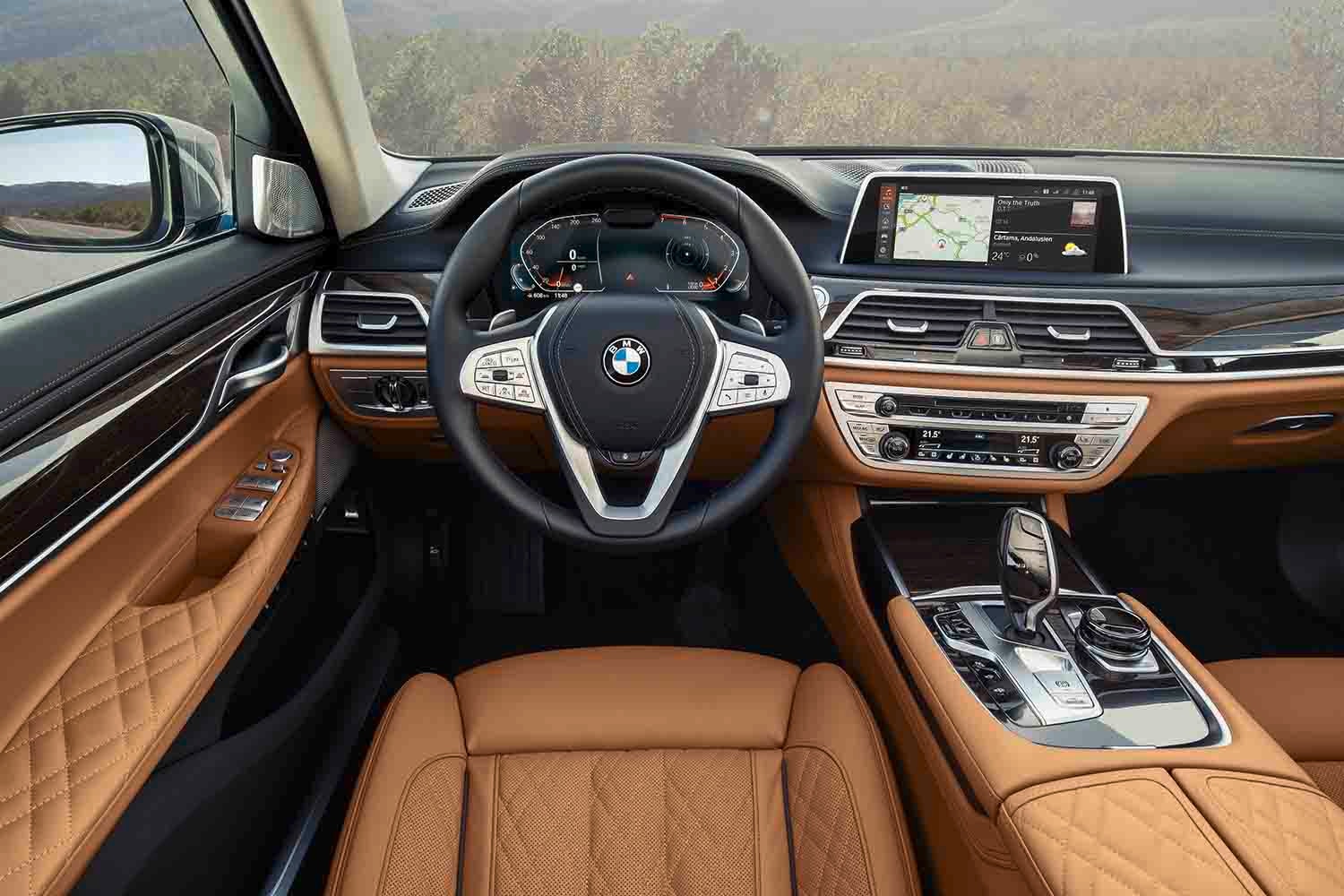 BMW 7 Series dark tan nappa leather front seat interior