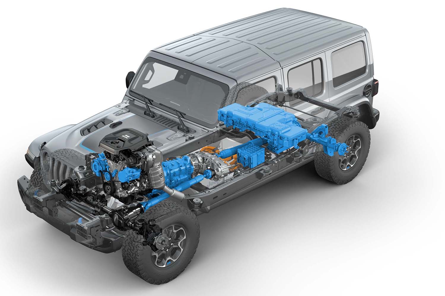 2022 Jeep Wrangler Rubicon 4xe front cutaway