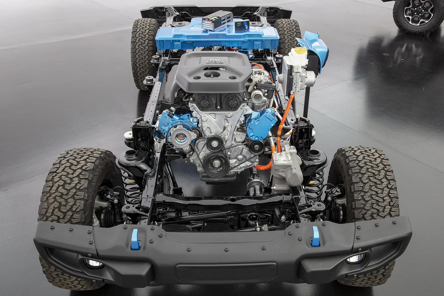 2022 Jeep Wrangler Rubicon 4xe chassis and drivetrain