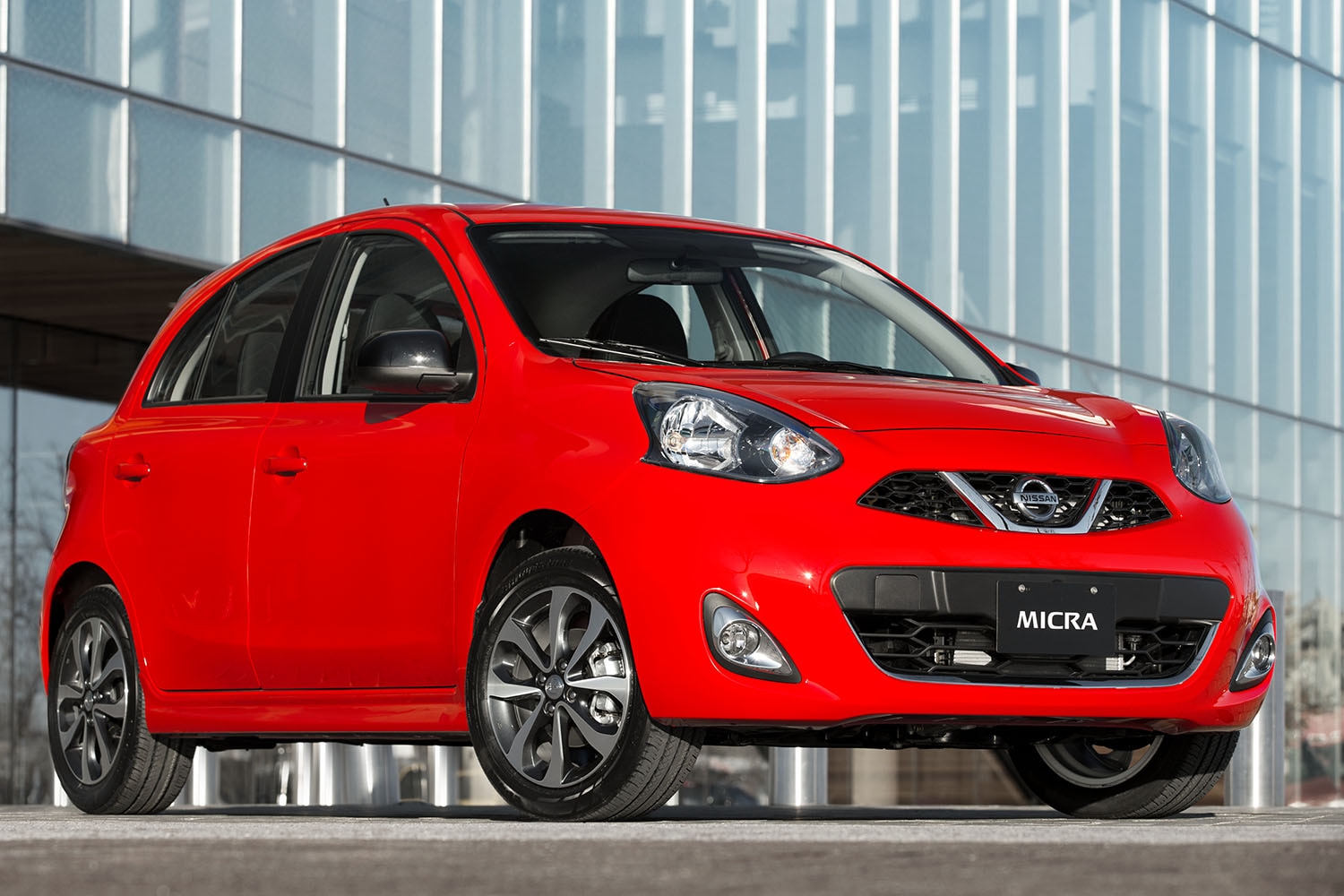2019 Nissan Micra Brick Red front right quarter