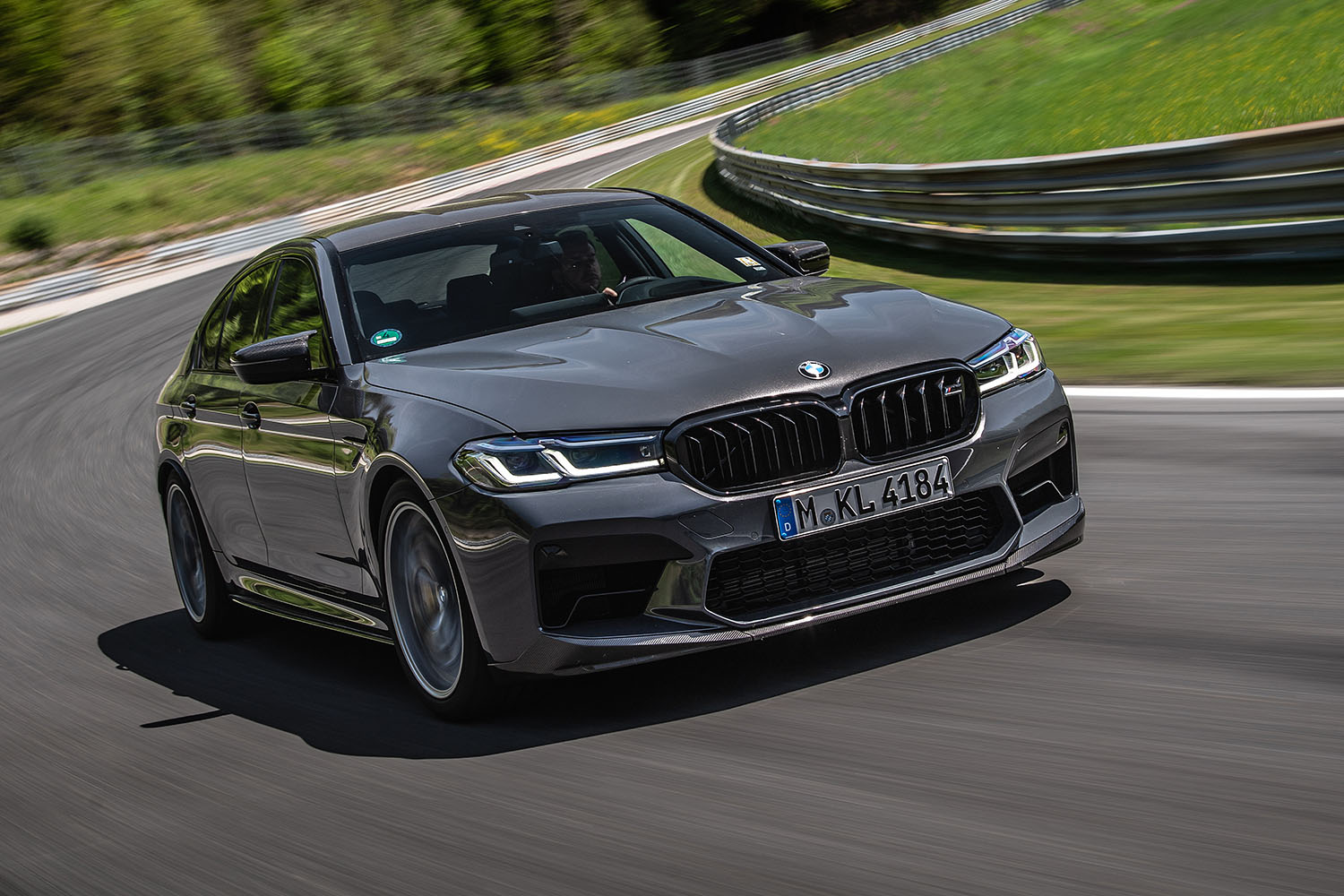 2022 BMW M5 Competition Brands Hatch Grey front right quarter