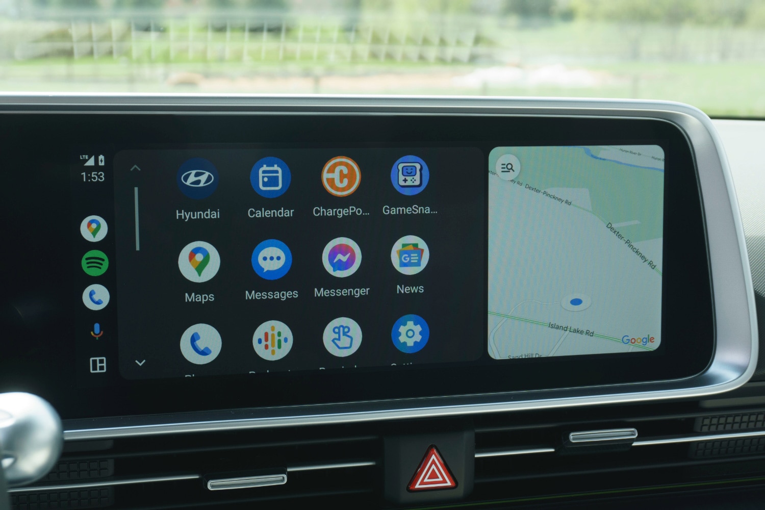 Android Auto displayed on the infotainment screen in a 2023 Hyundai Ioniq 6.