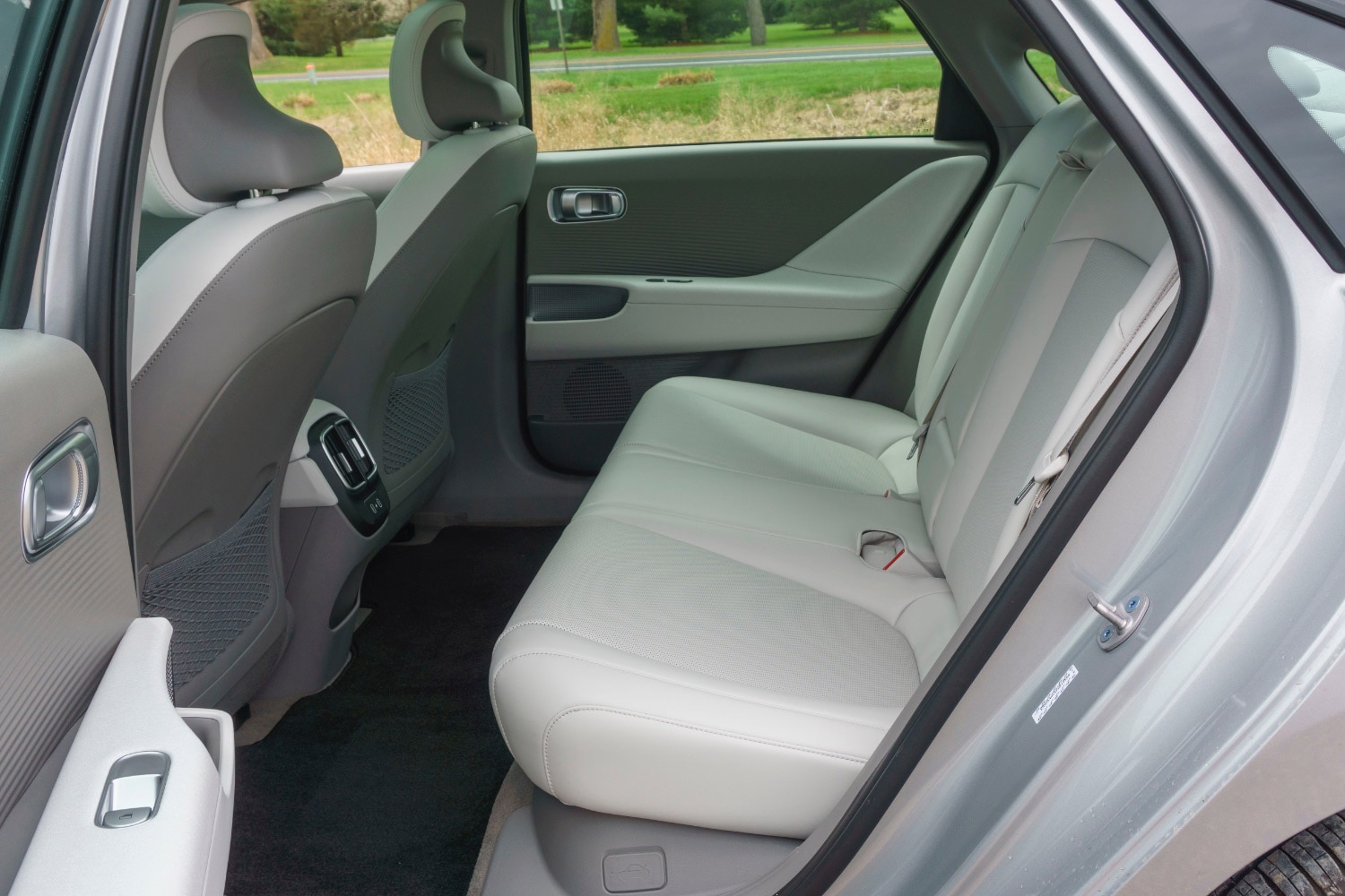  Back seat of a 2023 Hyundai Ioniq 6.