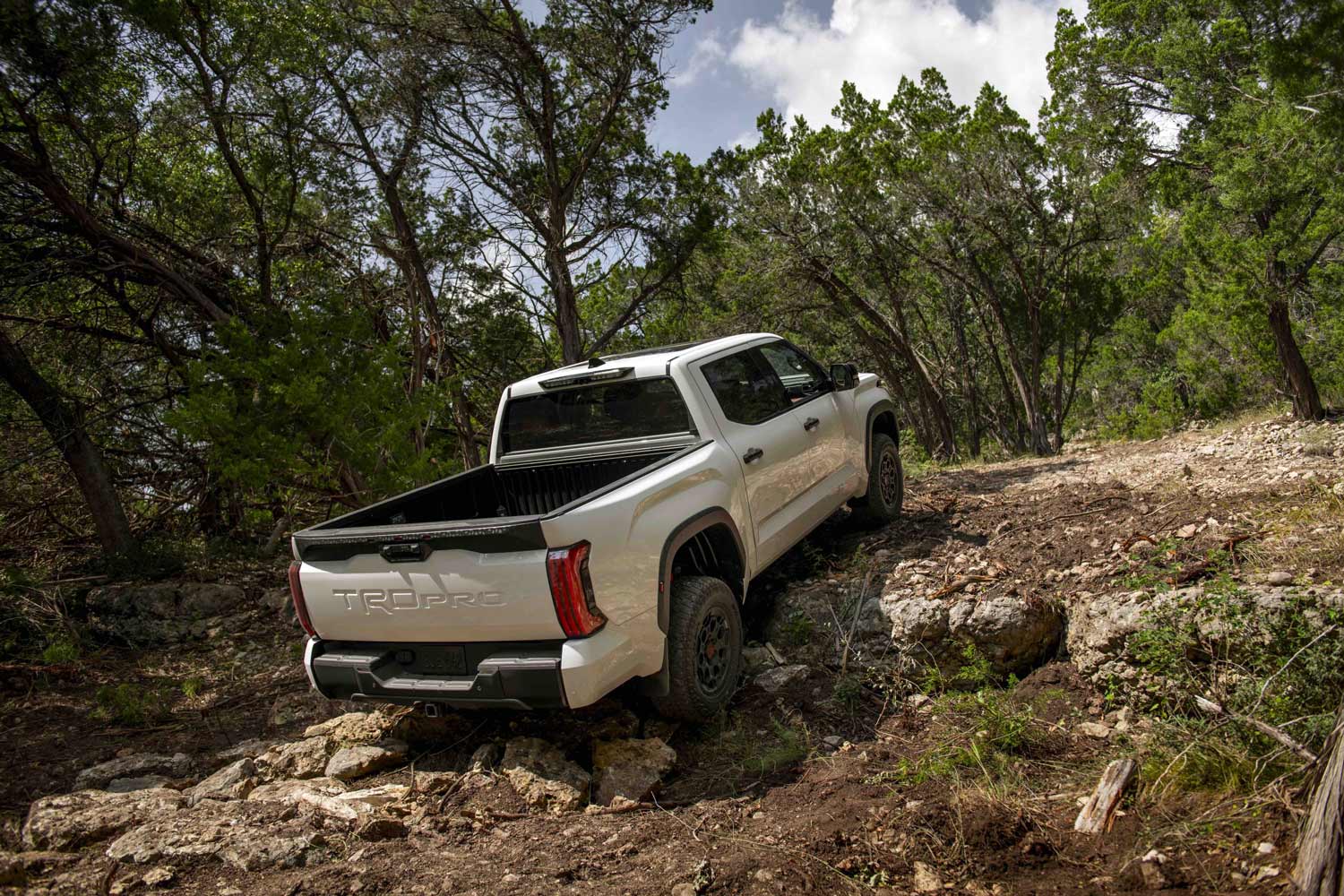 2023 Toyota Tundra TRD Pro climbing steep rocky terrain