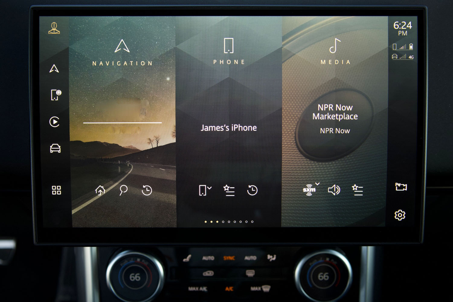Infotainment screen of a 2023 Land Rover Range Rover plug-in hybrid
