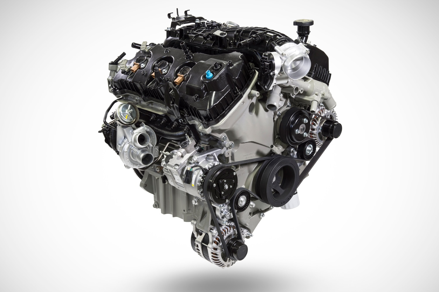 A 3.5-liter Ford Transit engine with EcoBoost