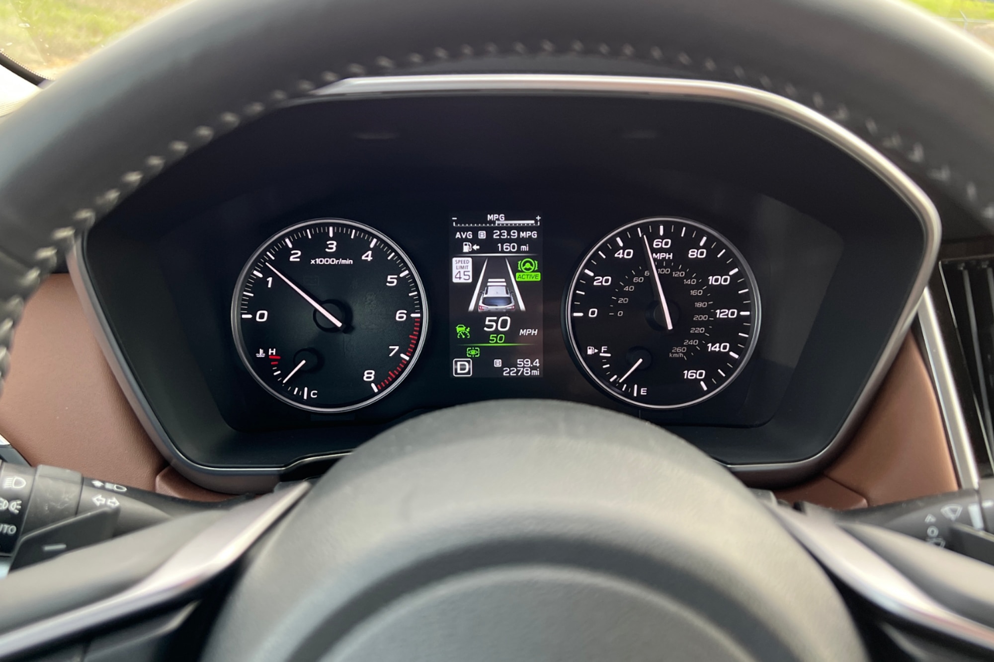 2023 Subaru Outback steering with Subaru EyeSight driving assist engaged