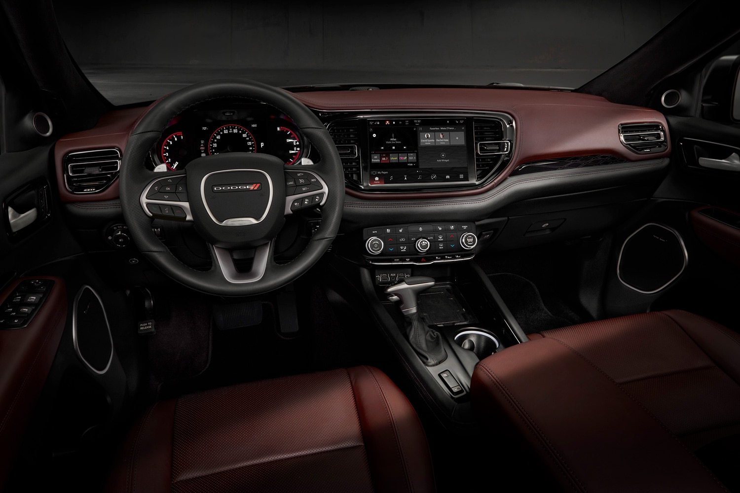 Front seats and dash of a 2023 Dodge Durango
