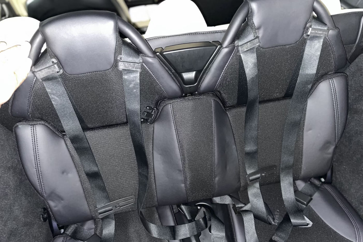 Rear-facing jump seats in 2013 Tesla Model S owned by Jack White