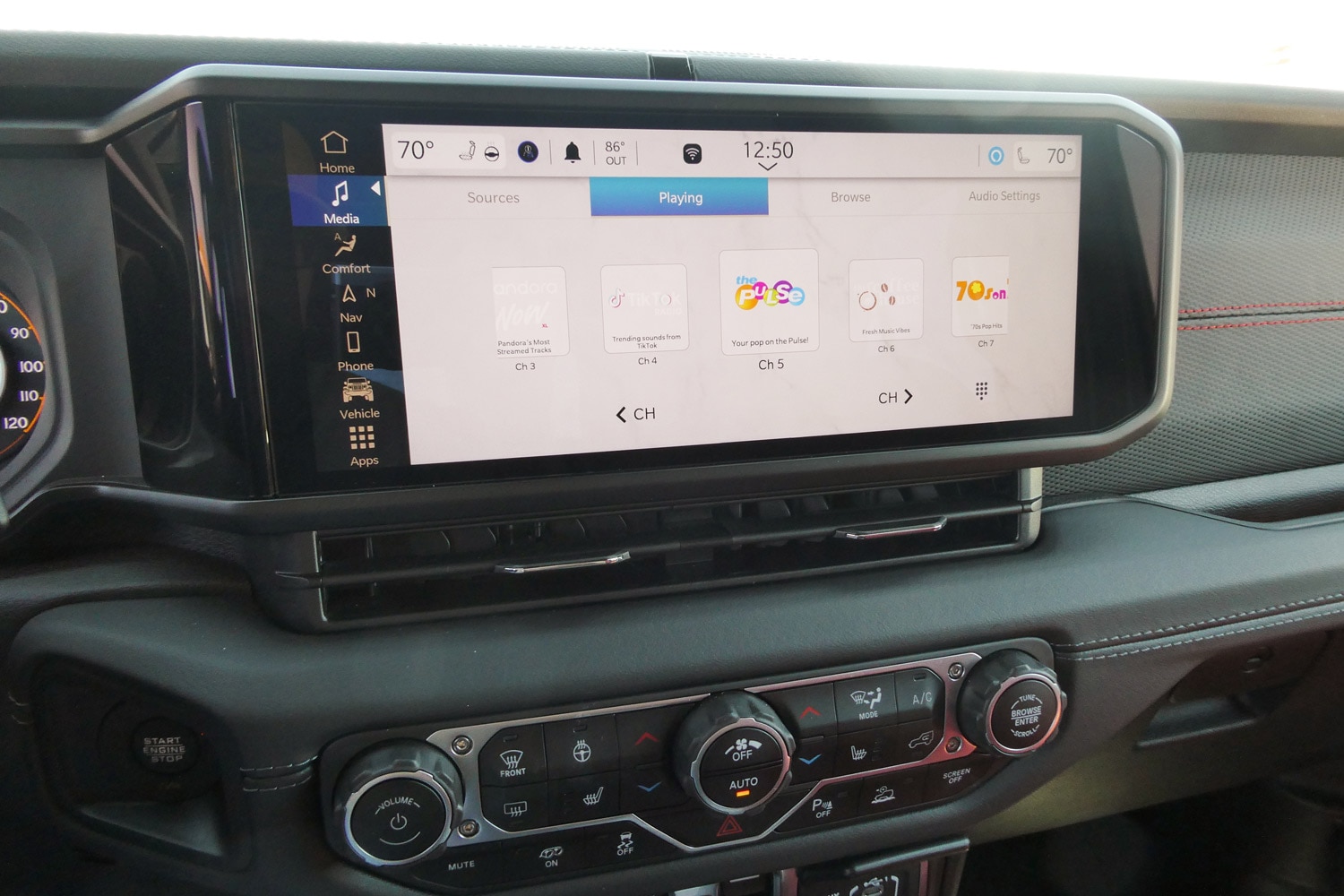 Infotainment system in a 2024 Jeep Wrangler Rubicon