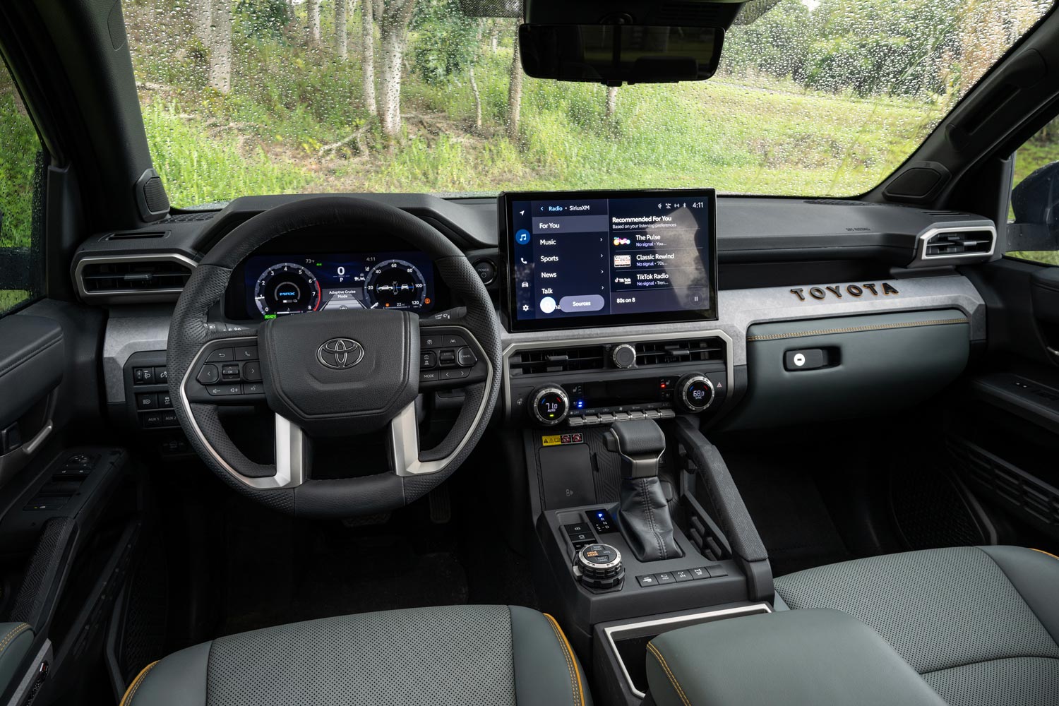 2024 Tacoma Trailhunter interior and infotainment screen