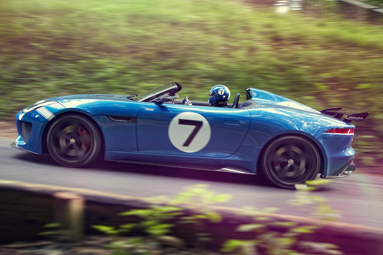 Jaguar F-Type Project 7 driving up a hill