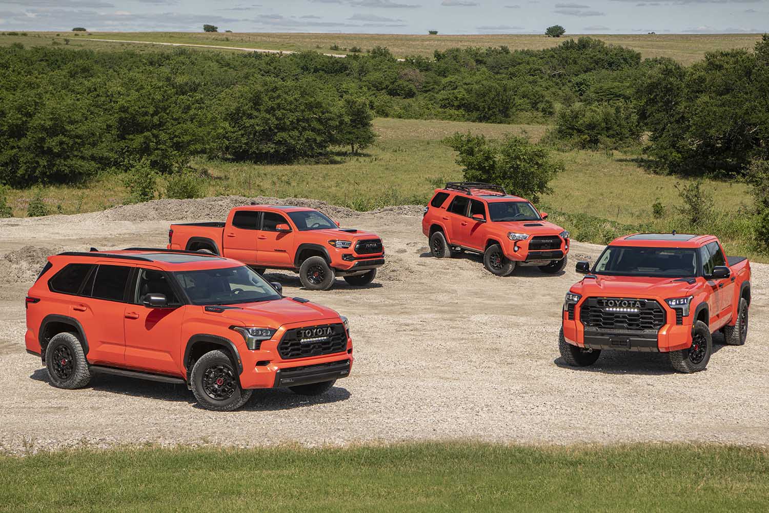 TRD versions of the Toyota Sequoia, Toyota Tundra, Toyota Tacoma, and Toyota 4Runner