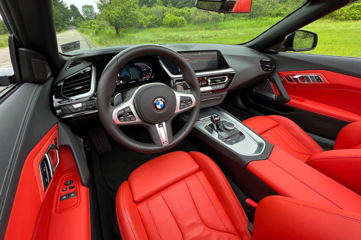 Red and black interior of a 2024 BMW Z4