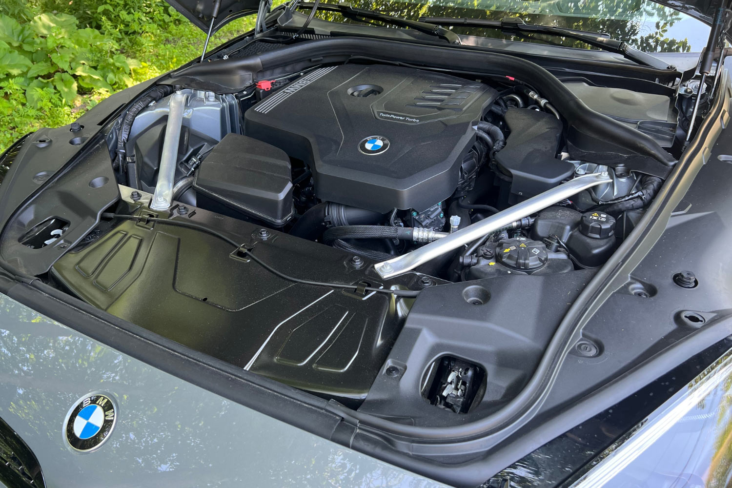 Engine compartment of a silver 2024 BMW Z4