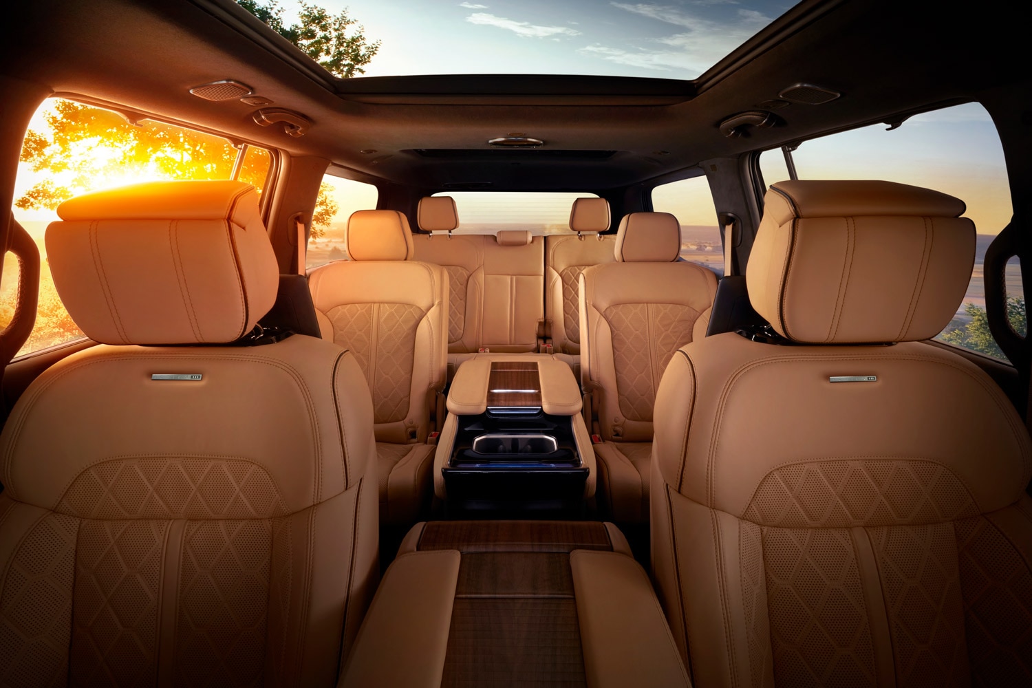 A view of all three rows in a 2023 Jeep Grand Wagoneer