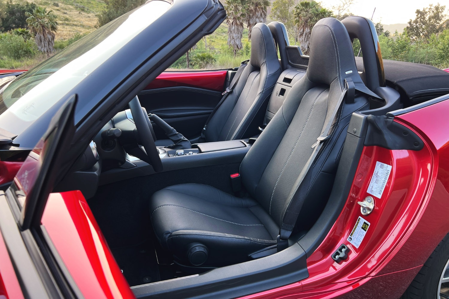 2023 Mazda MX-5 Miata Grand Touring interior with black seats