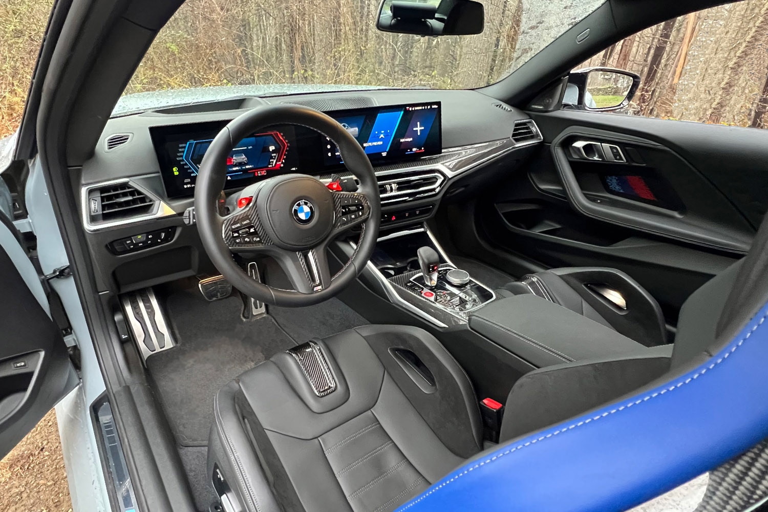 2023 BMW M2 interior, dashboard, and front seats