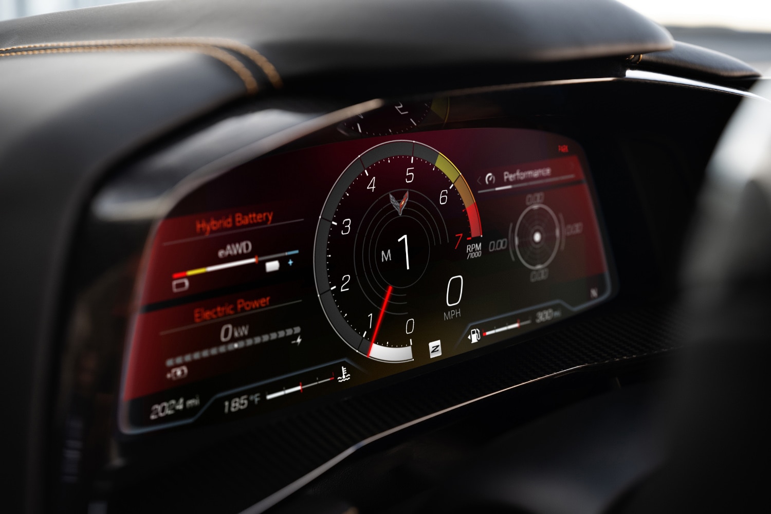 2024 Chevrolet Corvette E-Ray instrument cluster screen