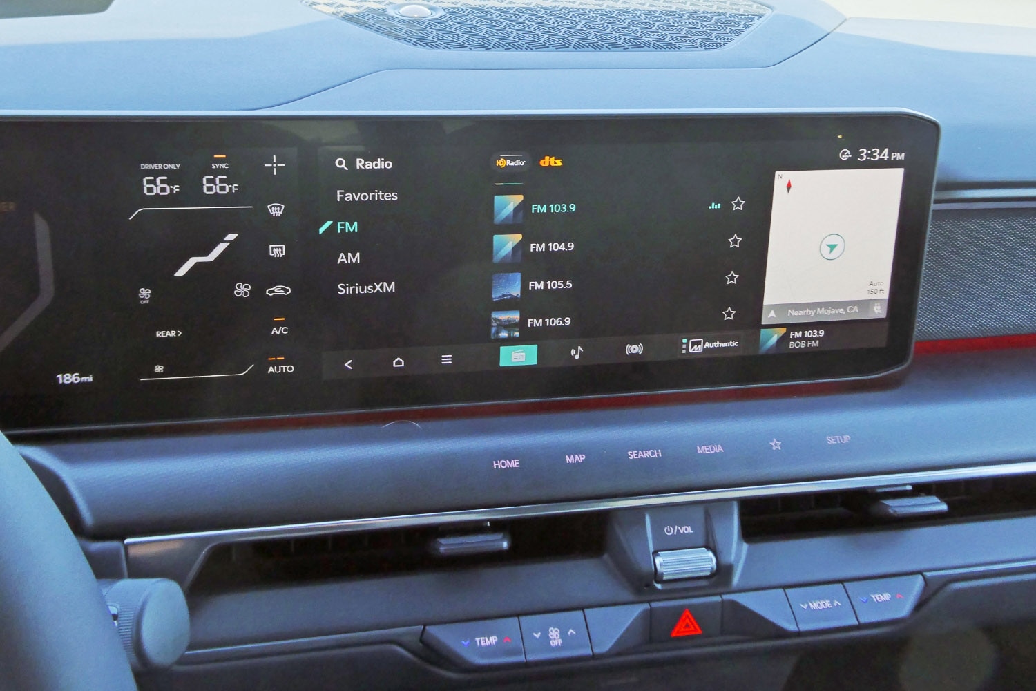 Infotainment screen in a 2024 Kia EV9
