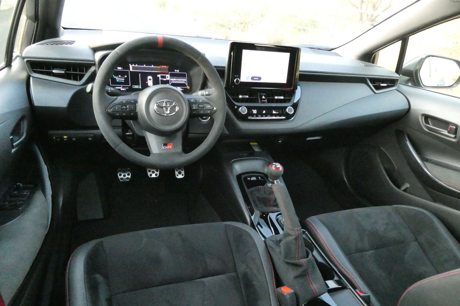 Interior driver's seat in a 2023 Toyota GR Corolla.