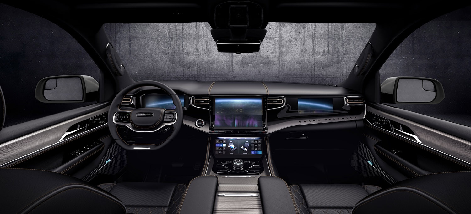 2023 Jeep Grand Wagoneer interior, dashboard, and front seats