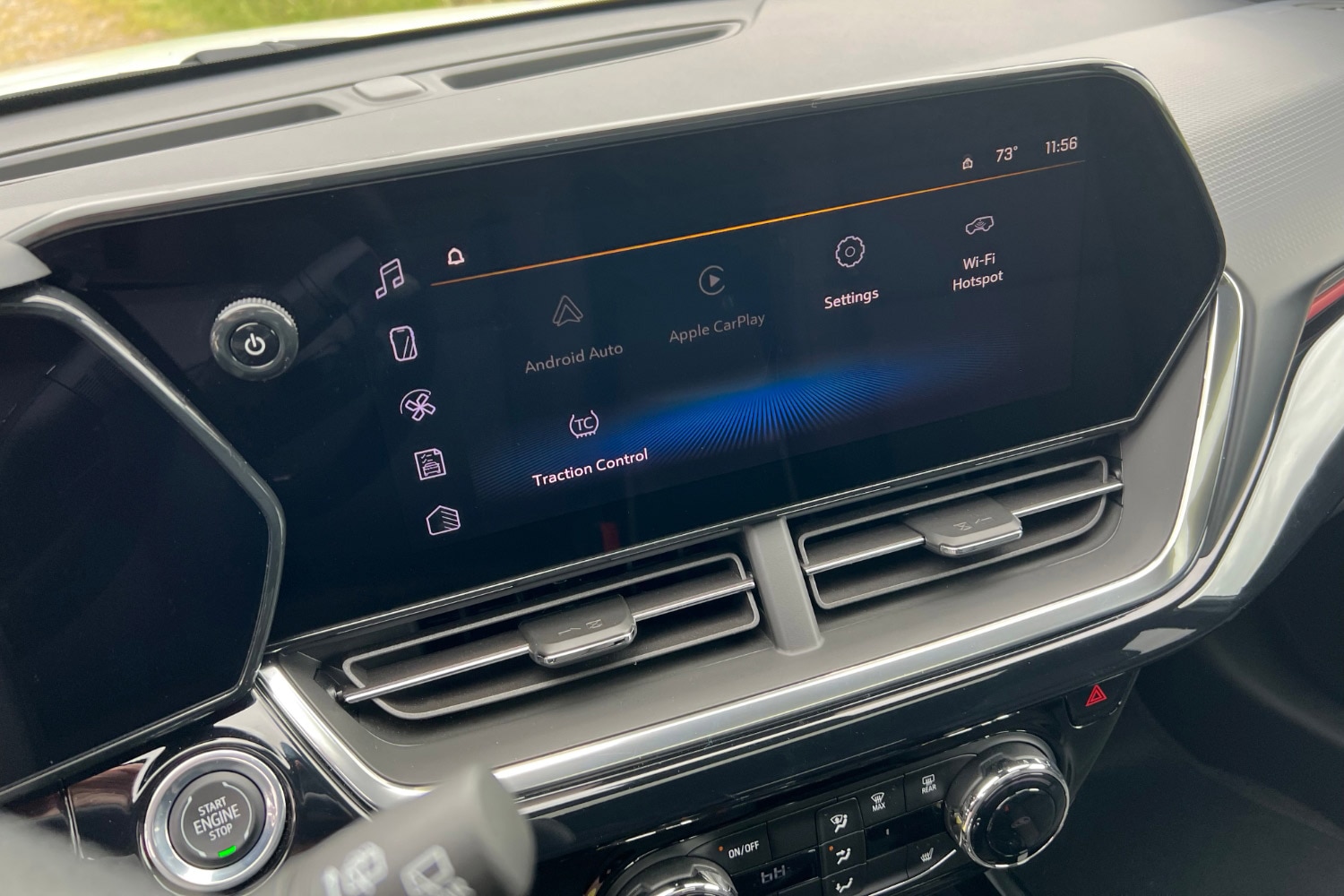 Infotainment screen in a 2024 Chevrolet Trax
