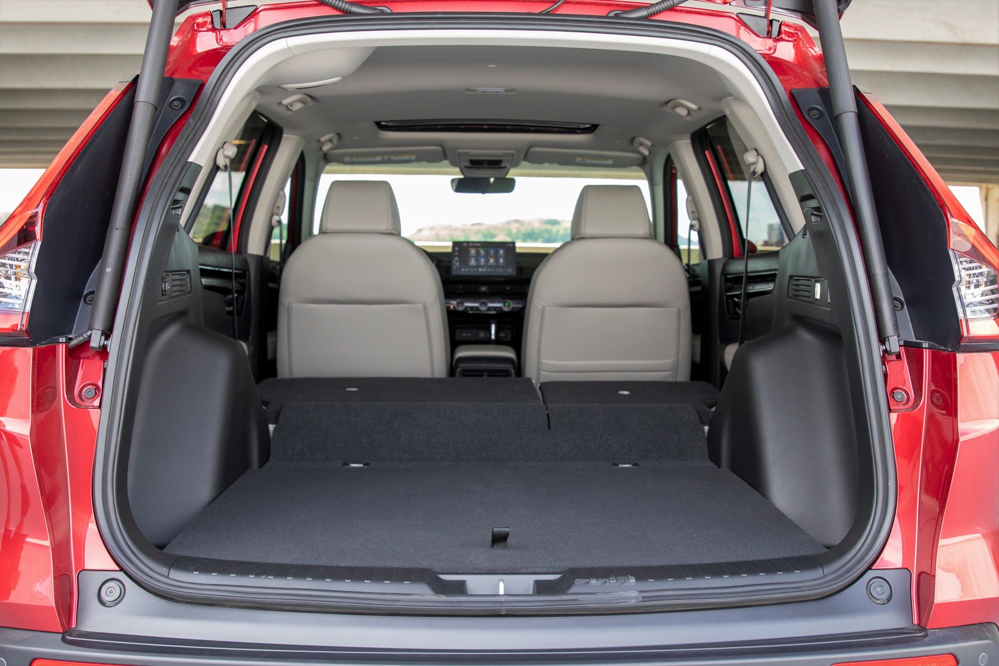 2023 Honda CR-V EX-L open cargo space with back seats down