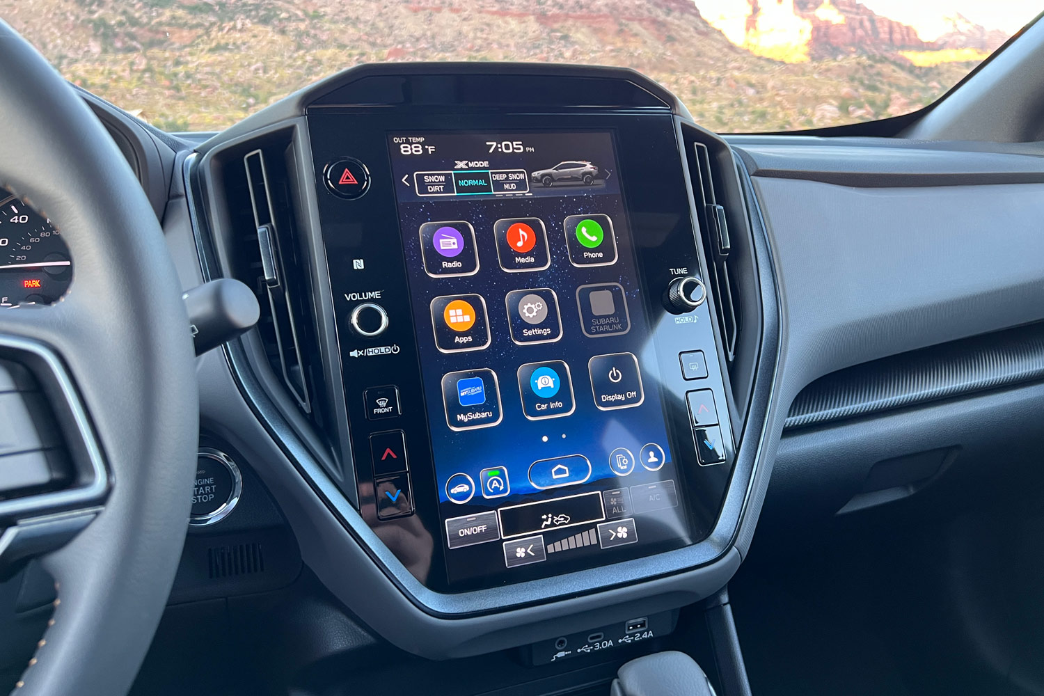 Infotainment screen in a 2024 Subaru Crosstrek Wilderness