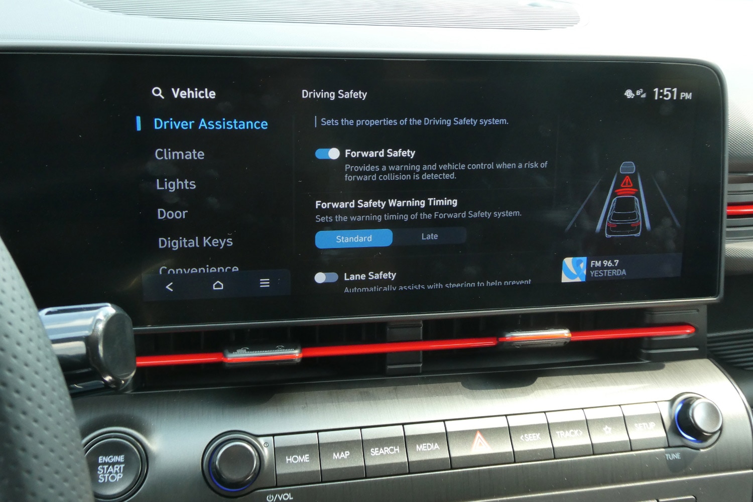 Infotainment screen in a 2024 Hyundai Kona