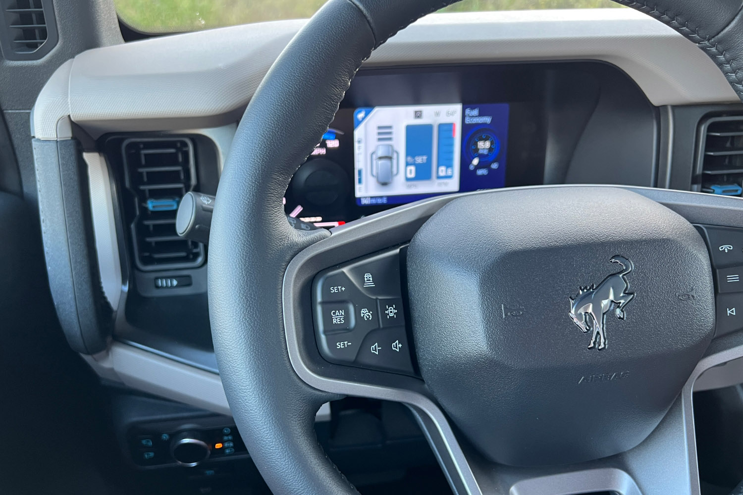View of steering wheel in 2023 Ford Bronco