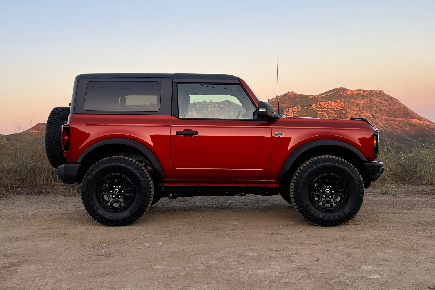 Side view of 2023 Ford Bronco in red