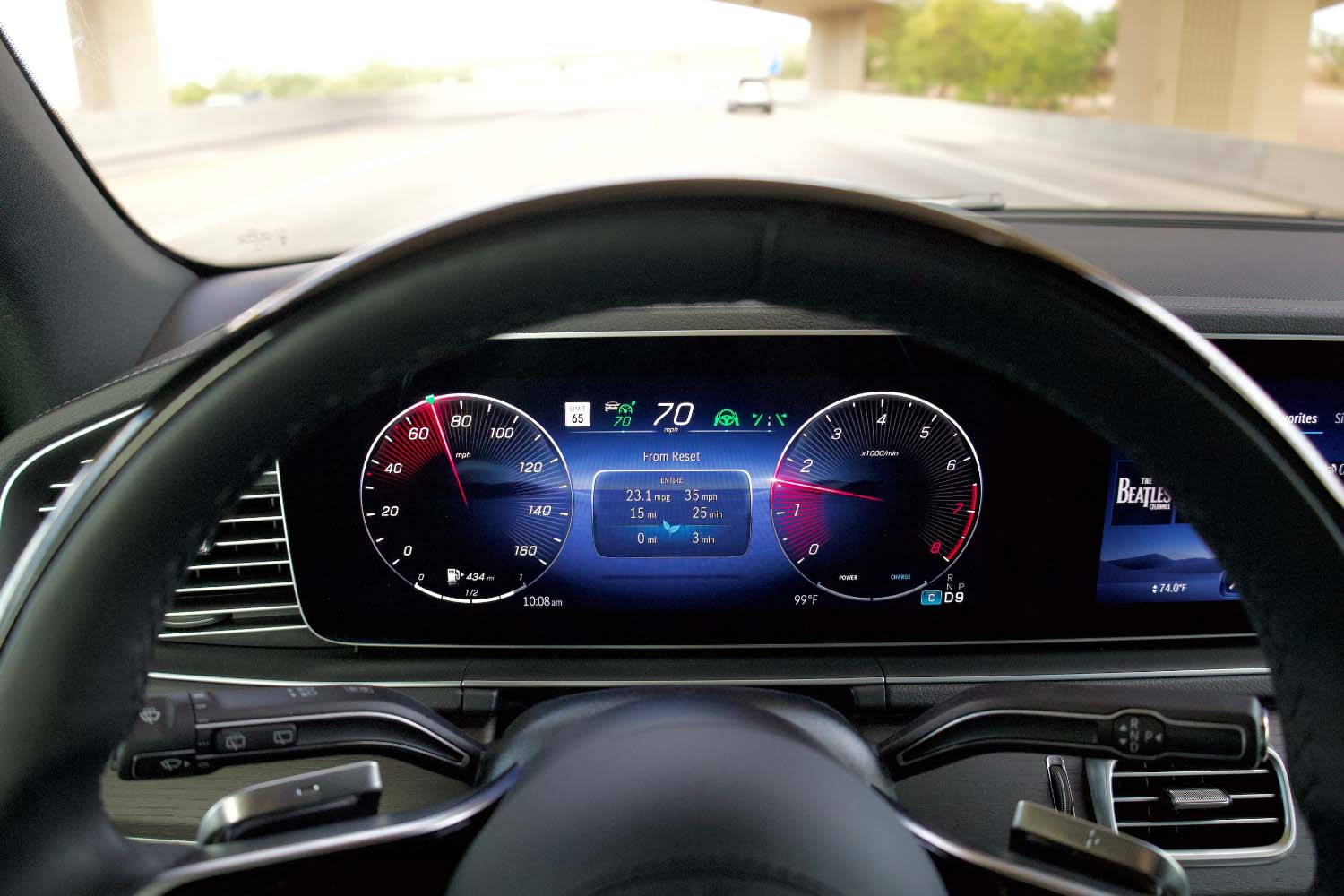 ADAS screen in front of driver inside 2024 Mercedes-Benz GLS-Class