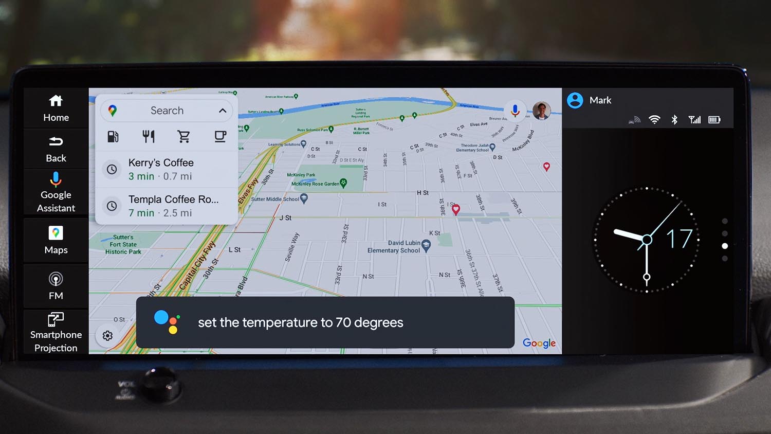 View of 2023 Honda Accord infotainment screen with Google Built-In showing Google Maps
