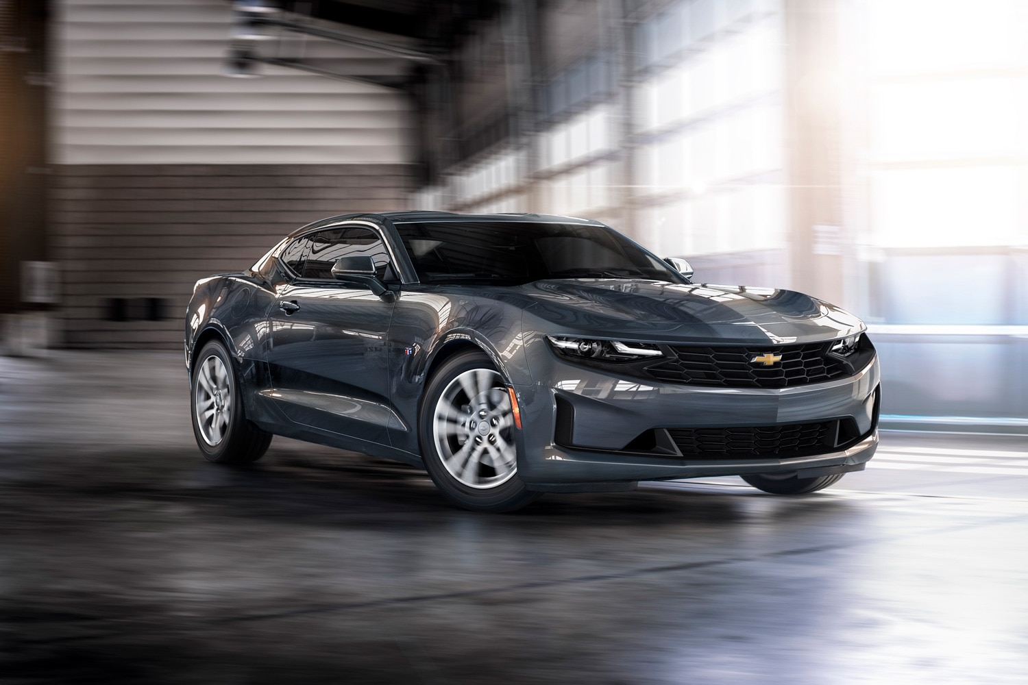 Side view of a gray 2023 Chevrolet Camaro