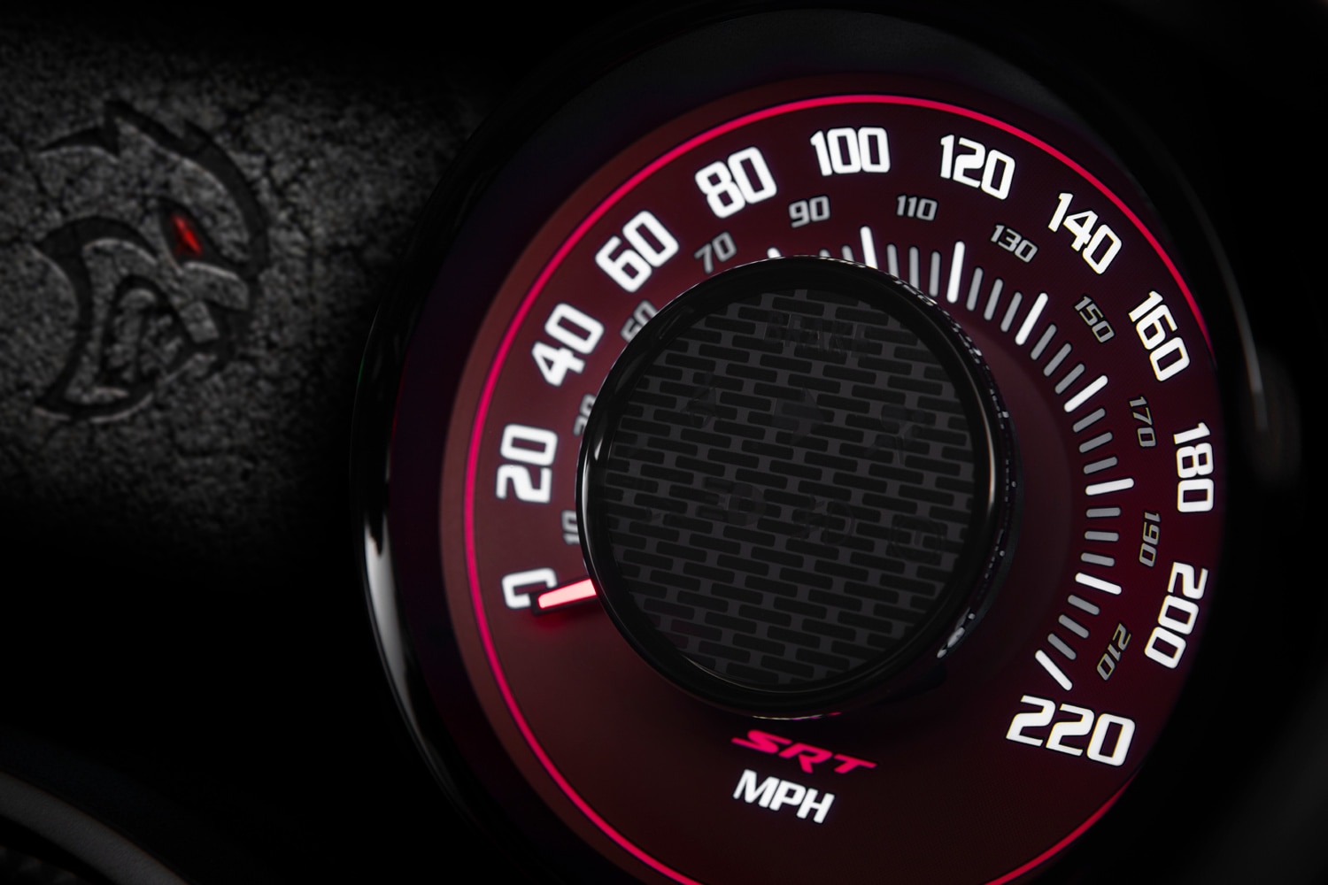 Close-up of Hellcat speedometer
