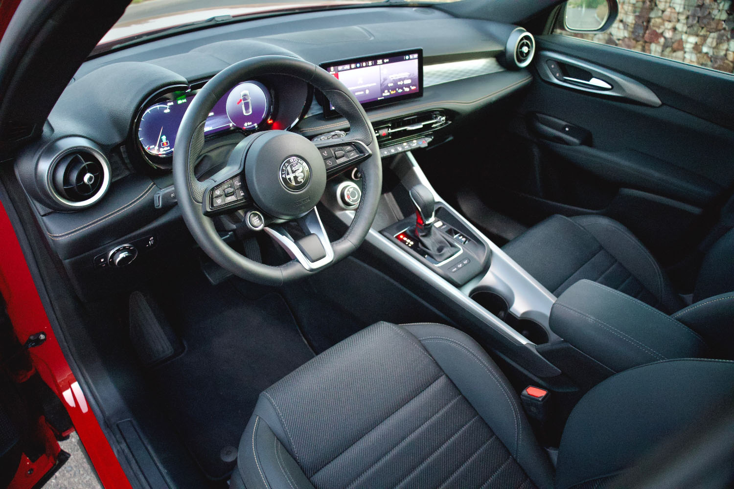 Dashboard and front seats of 2024 Alfa Romeo Tonale Ti