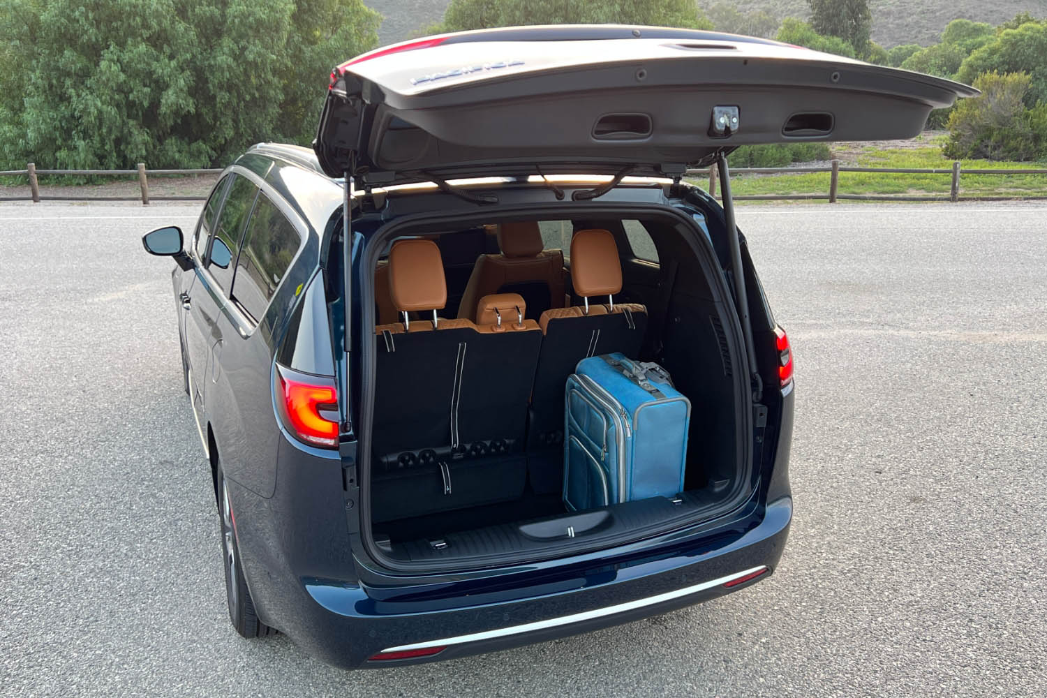 Cargo area of 2023 Chrysler Pacifica Hybrid minivan