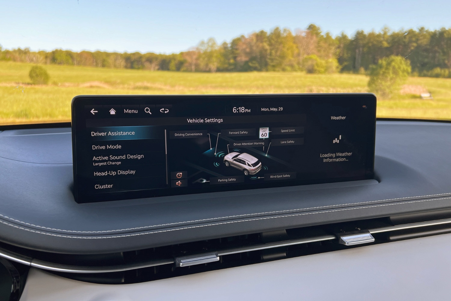 2023 Genesis Electrified GV70 infotainment system Driver Assistance screen.