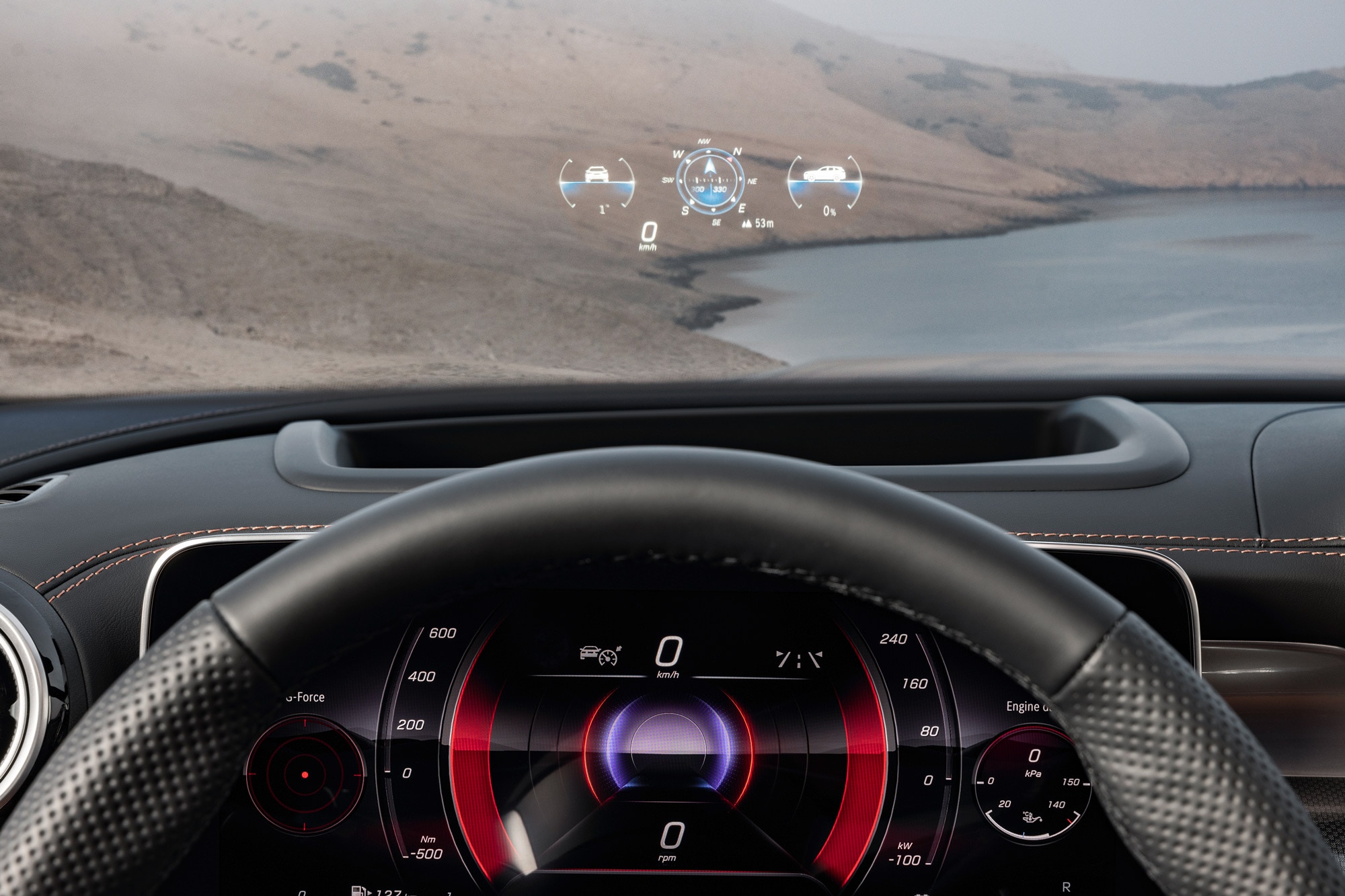Head-up display in a 2023 Mercedes-Benz GLC Coupe