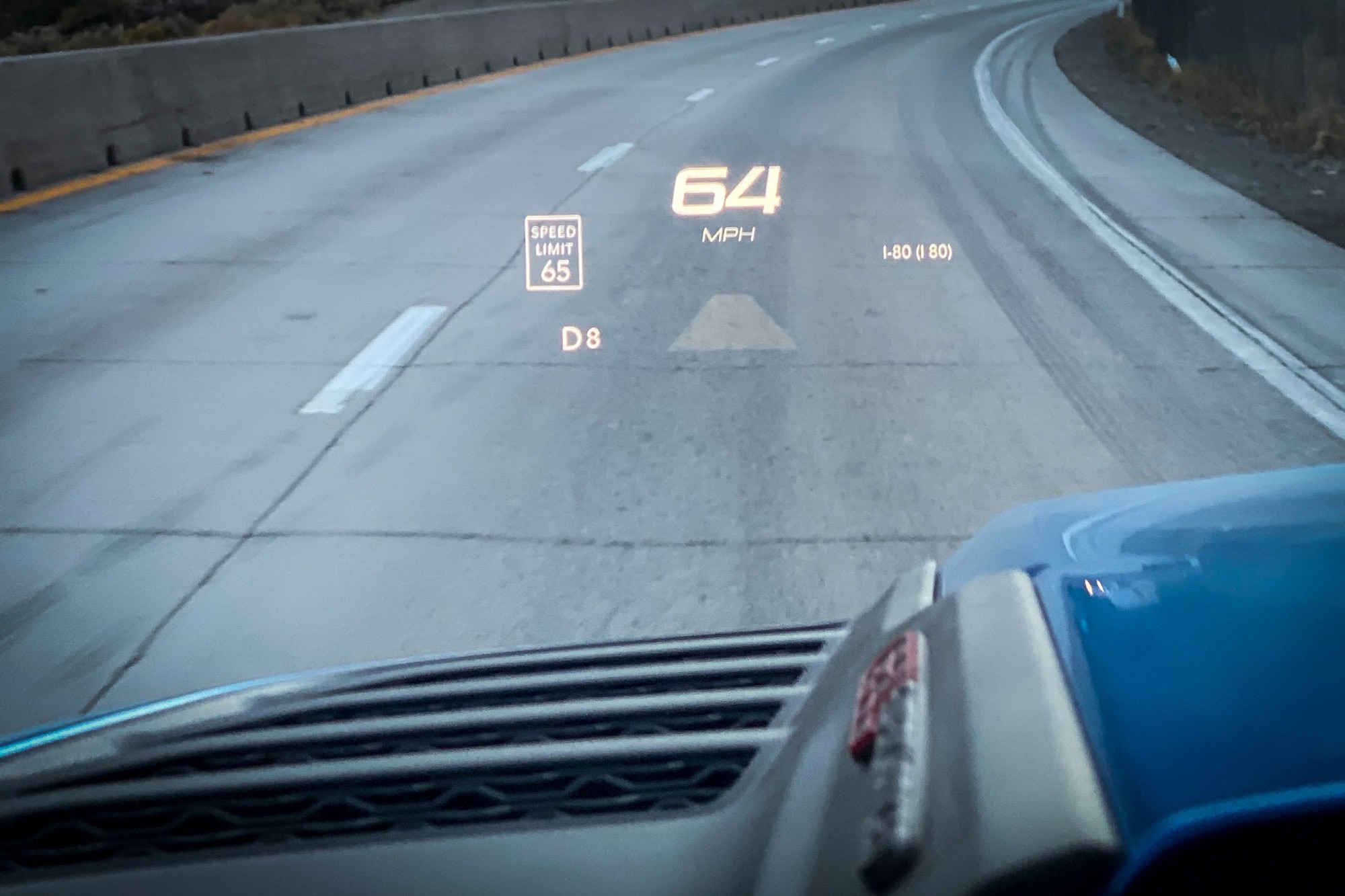 Head-up display in a 2023 Ford Super Duty truck