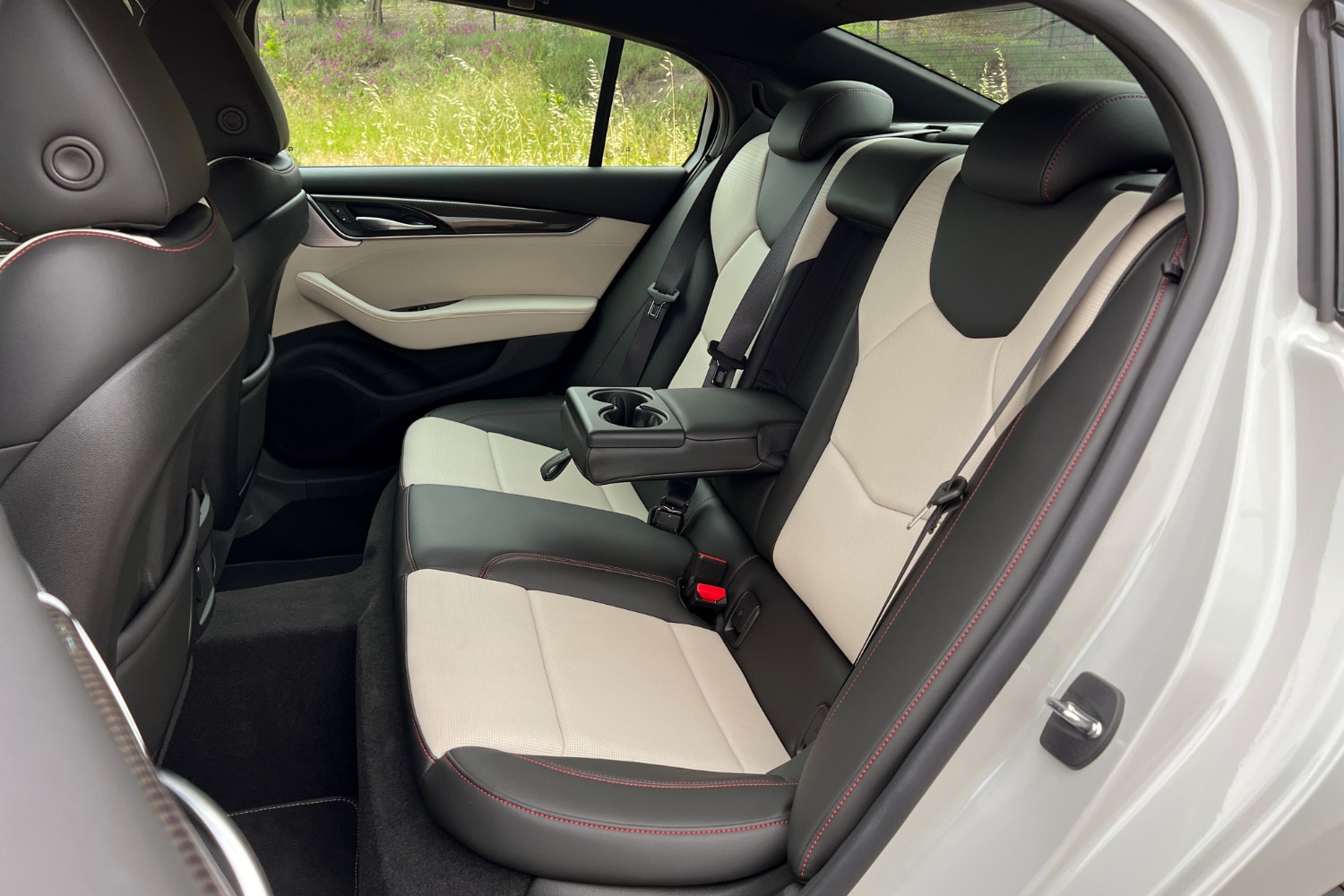 Two-tone rear seats of the 2023 Cadillac CT5-V