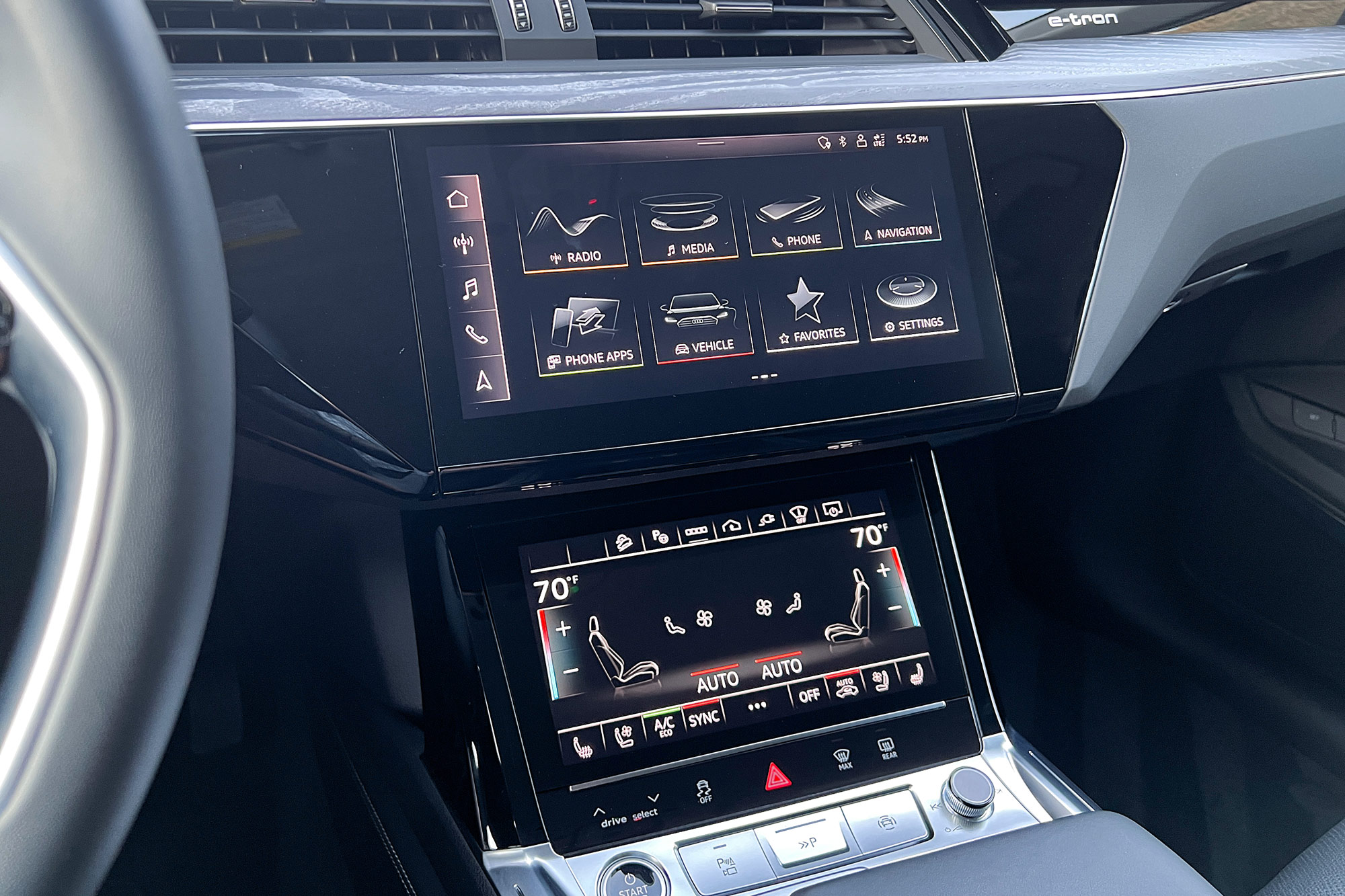 nfotainment screen in a 2024 Audi Q8 e-tron