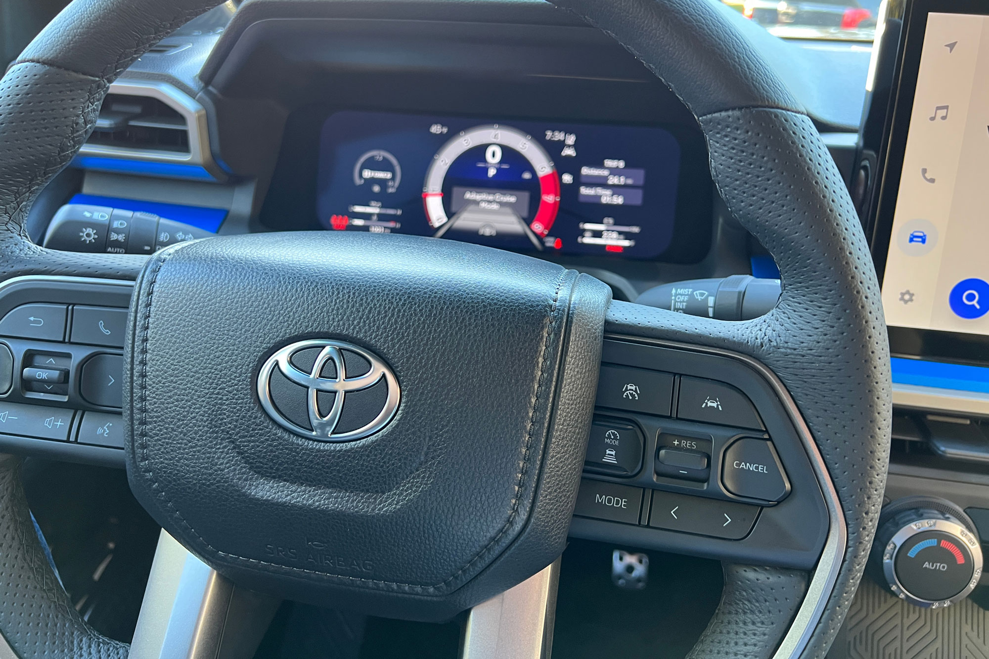 2024 Toyota Tacoma steering wheel and safety features